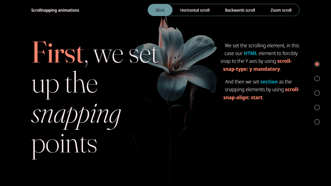 CSS scroll-driven scroll-snapping animations